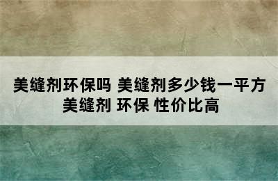 美缝剂环保吗 美缝剂多少钱一平方 美缝剂 环保 性价比高